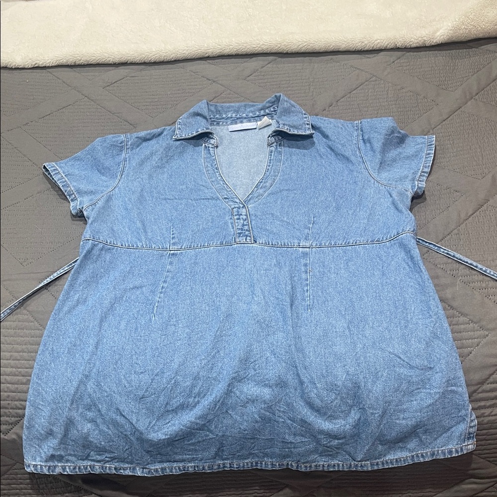 Blue Denim Maternity Top
